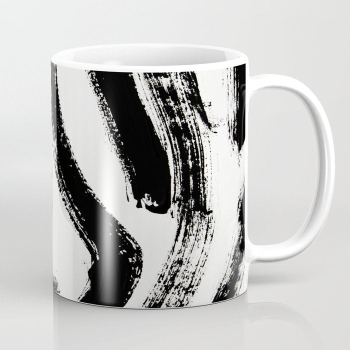 Black And White Abstract Pattern 1: A Minimal Black And White Pattern By Alyssa Hamilton Art Coffee Mug