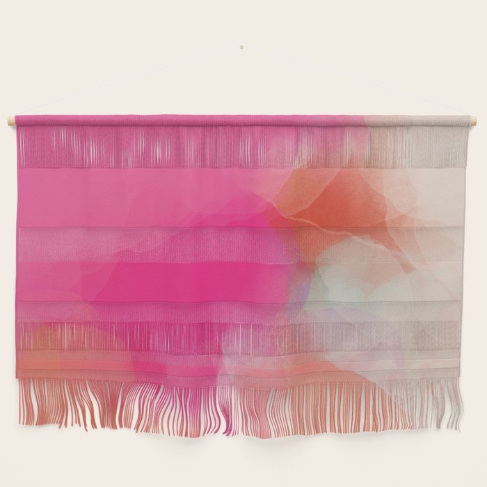 Dreamy Days In Pink Peach Aquarell Wall Hanging