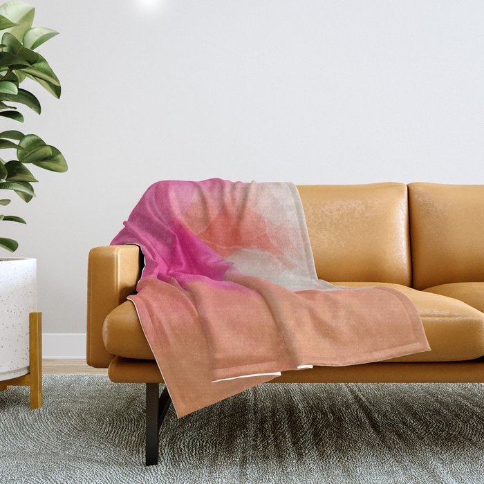 Dreamy Days In Pink Peach Aquarell Throw Blanket
