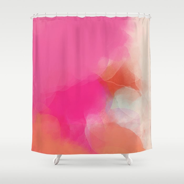 Dreamy Days In Pink Peach Aquarell Shower Curtain