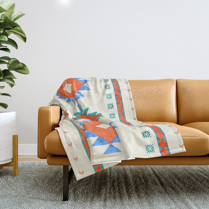 Geometry Navajo Pattern No3 Throw Blanket