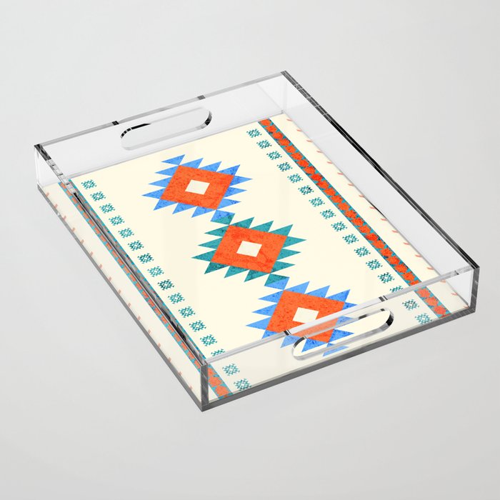 Geometry Navajo Pattern No3 Acrylic Tray