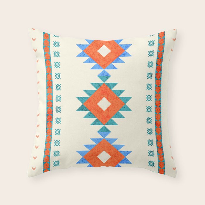 Geometry Navajo Pattern No3 Throw Pillow