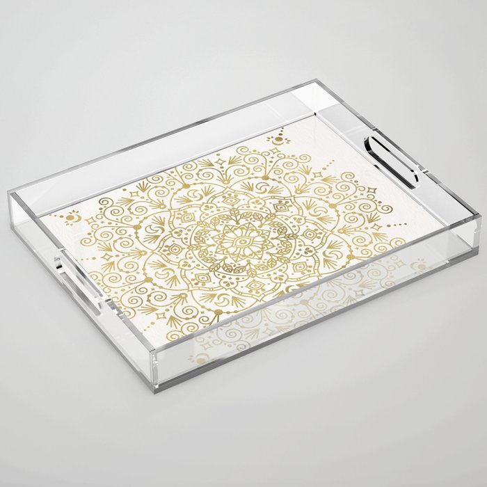 Moroccan Mandala - Gold Palette Acrylic Tray