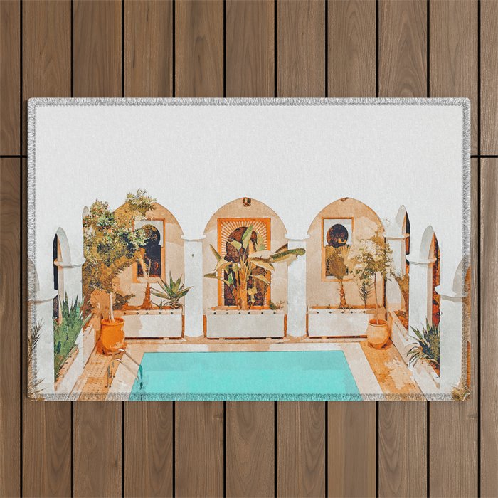 Turkish Holiday #Painting #Travel Outdoor Rug
