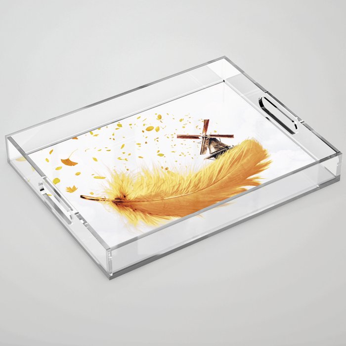 Air Feather â¢ Yellow Feather I Acrylic Tray