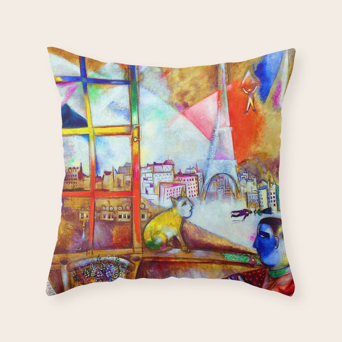 Marc Chagall Paris Through The Window Throw Pillow