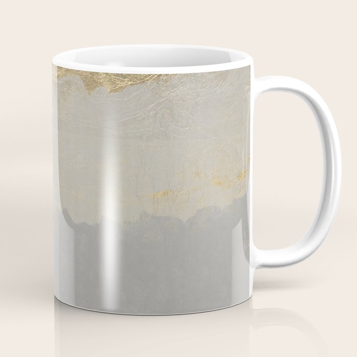 Geometrical Ombre Glacier Gray Gold Watercolor Coffee Mug