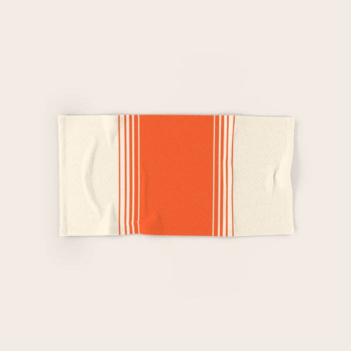 Marmalade Orange And Creme Lines Bath Towel