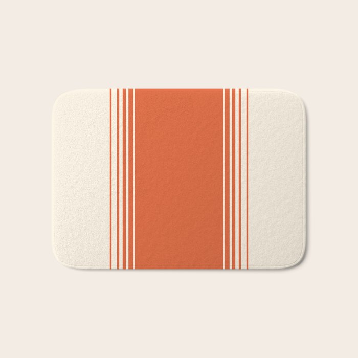 Marmalade Orange And Creme Lines Bath Mat