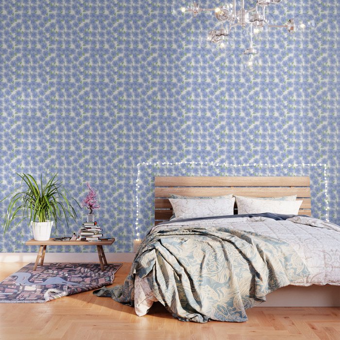 Elegant Lavender Lilac Watercolor Hydrangea Floral Wallpaper