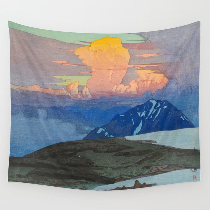 Japan Alps Vintage Beautiful Japanese Woodblock Print Hiroshi Yoshida Landscape Wall Tapestry