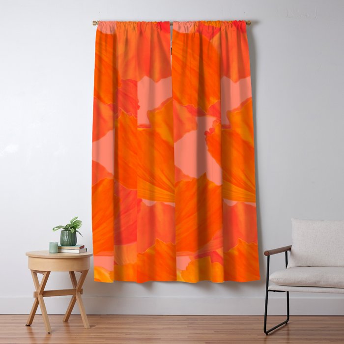 Beautiful Poppies Coral Color Background #Decor #Homestorie #Buyart Window Curtain