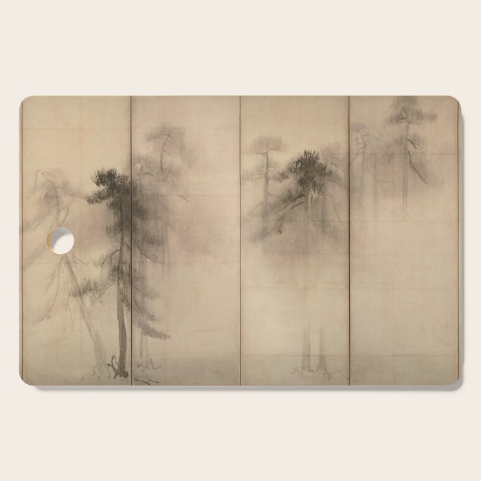 Pine Trees Six-Fold Azuchi-Momoyama Period Japanese Screen - Hasegawa Tohaku Cutting Board