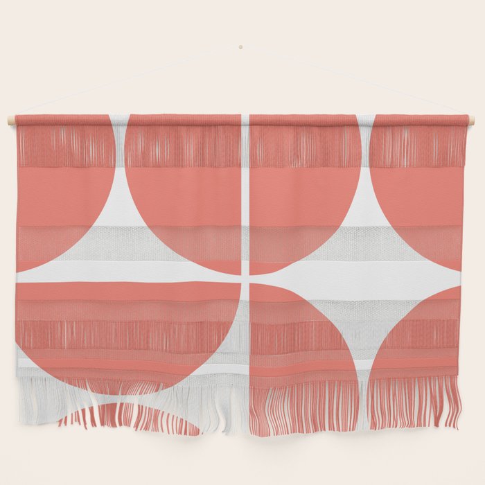 Mid Century Modern Living Coral Square Wall Hanging