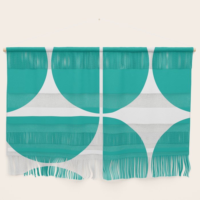Mid Century Modern Turquoise Square Wall Hanging