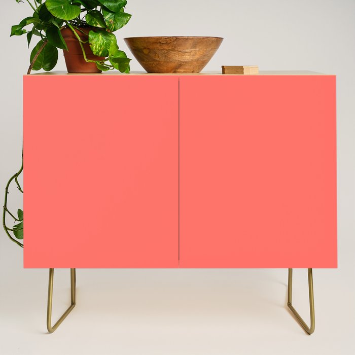 Living Coral - Solid Color Collection Credenza