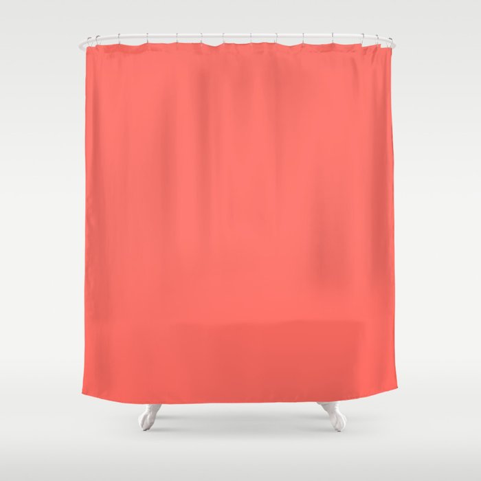Living Coral - Solid Color Collection Shower Curtain