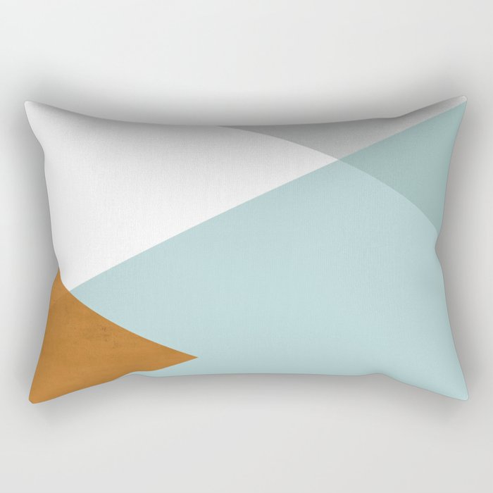 Geometrics - Aqua & Orange Concrete Rectangular Pillow