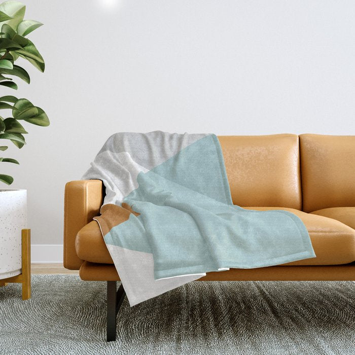 Geometrics - Aqua & Orange Concrete Throw Blanket