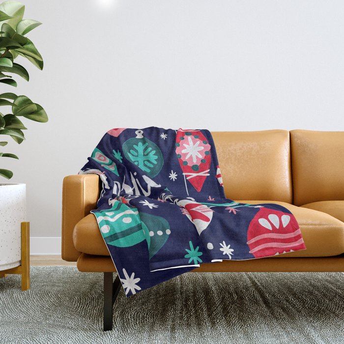 Festive As Fuck - Navy Palette Throw Blanket