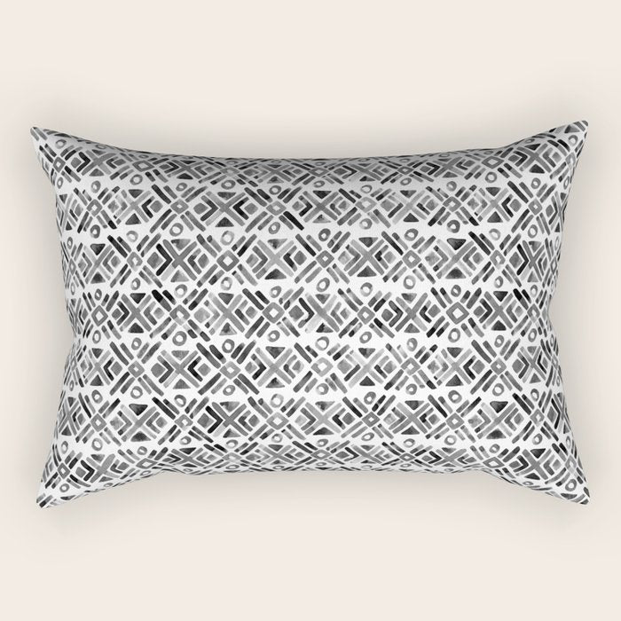 Sonoran Stripe - Black&White Rectangular Pillow