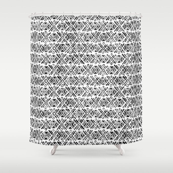 Sonoran Stripe - Black&White Shower Curtain