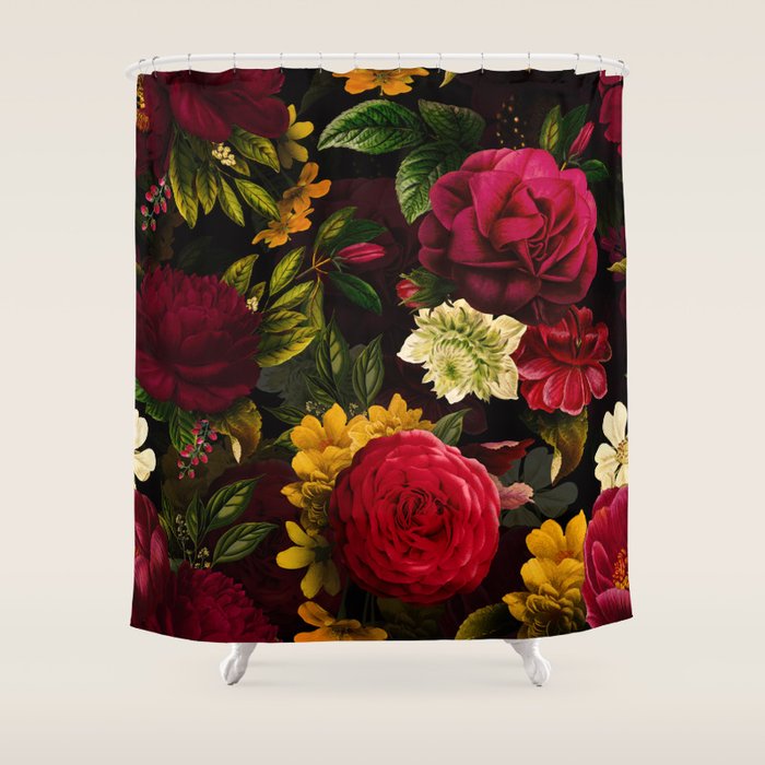 Vintage & Shabby Chic - Mystical Night Roses Bouquet Shower Curtain