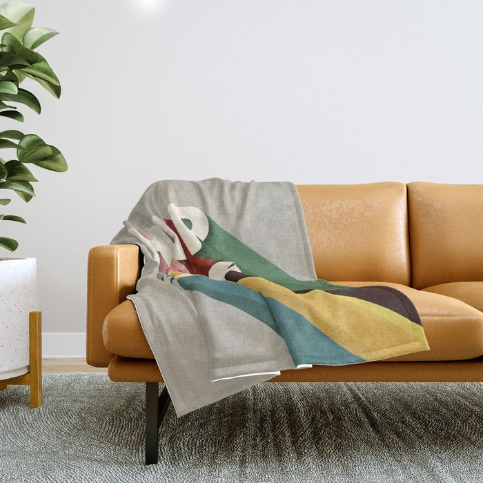 Hip Hop - Retro Typography Throw Blanket