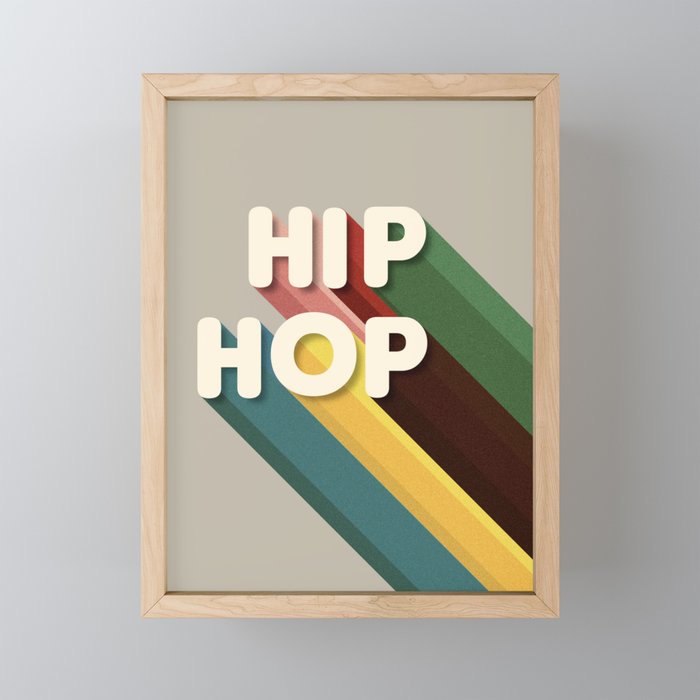 Hip Hop - Retro Typography Mini Art Print