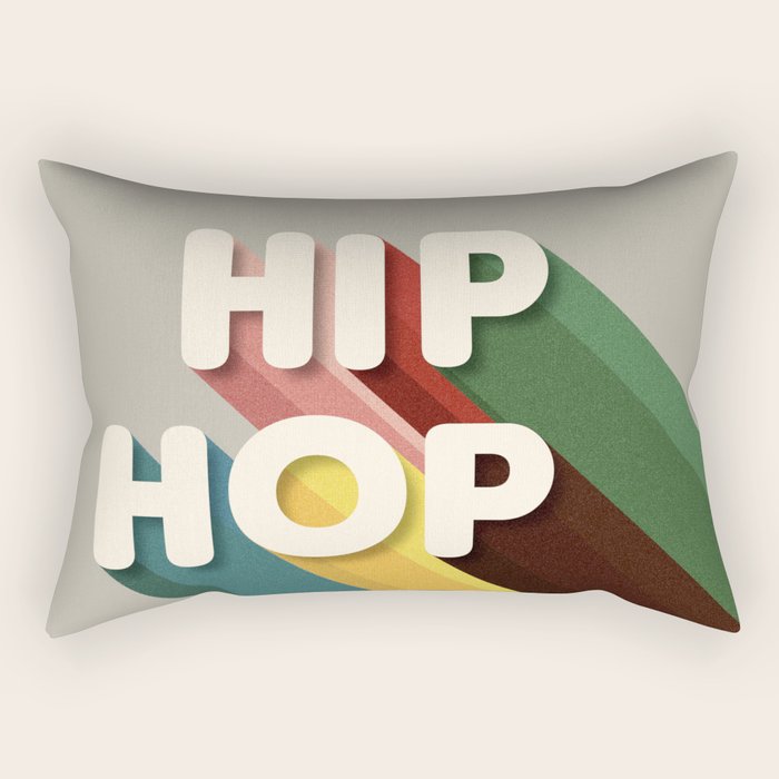 Hip Hop - Retro Typography Rectangular Pillow