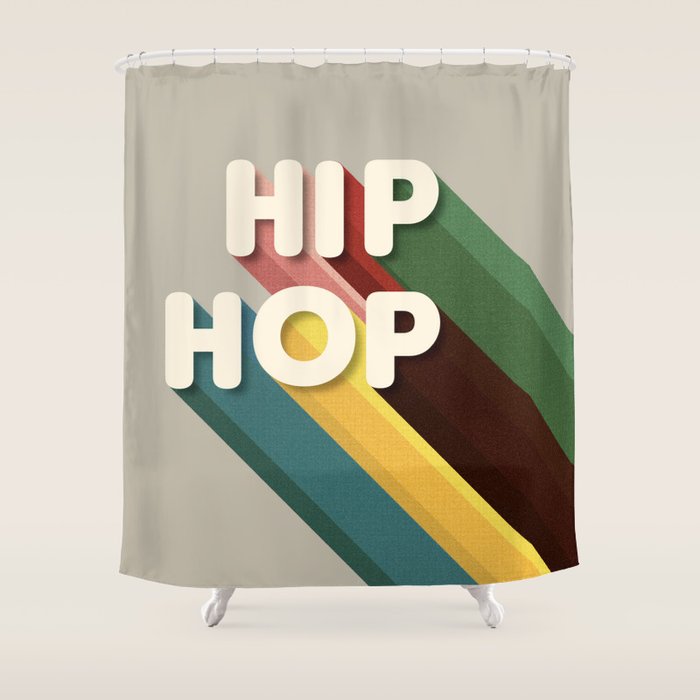 Hip Hop - Retro Typography Shower Curtain