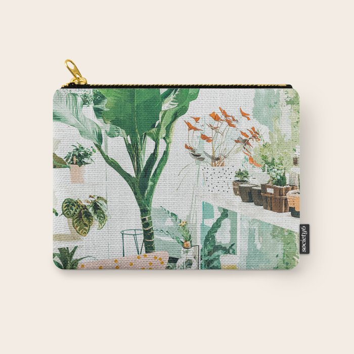 Junglow, Urban Jungle Botanical Home Decor, Tropical Plants Interior Design Plant Lady Painting Carry All Pouch