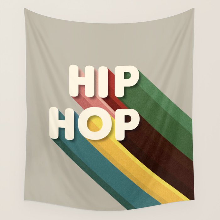 Hip Hop - Retro Typography Wall Tapestry