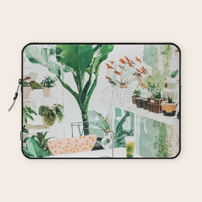 Junglow, Urban Jungle Botanical Home Decor, Tropical Plants Interior Design Plant Lady Painting Laptop Sleeve