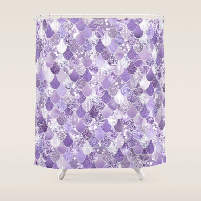 Mermaid Scales, Aesthetic Purple Shower Curtain