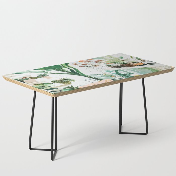 Junglow, Urban Jungle Botanical Home Decor, Tropical Plants Interior Design Plant Lady Painting Coffee Table