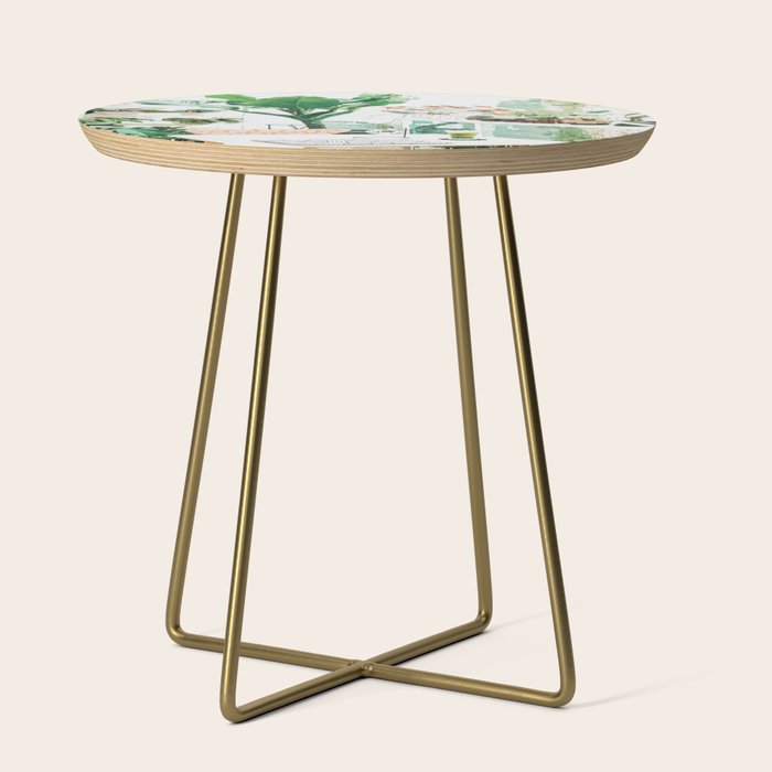 Junglow, Urban Jungle Botanical Home Decor, Tropical Plants Interior Design Plant Lady Painting Side Table
