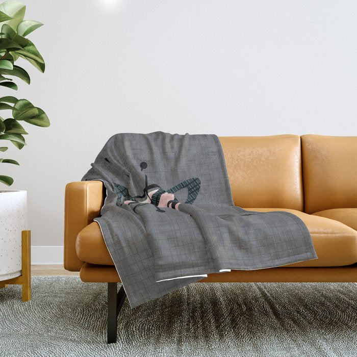 Atomic Boomerangs & Starbursts Throw Blanket