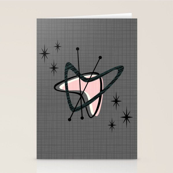 Atomic Boomerangs & Starbursts Stationery Card