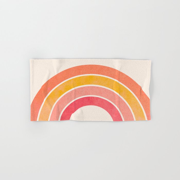 Whimsical Vintage Rainbow Waves Bath Towel