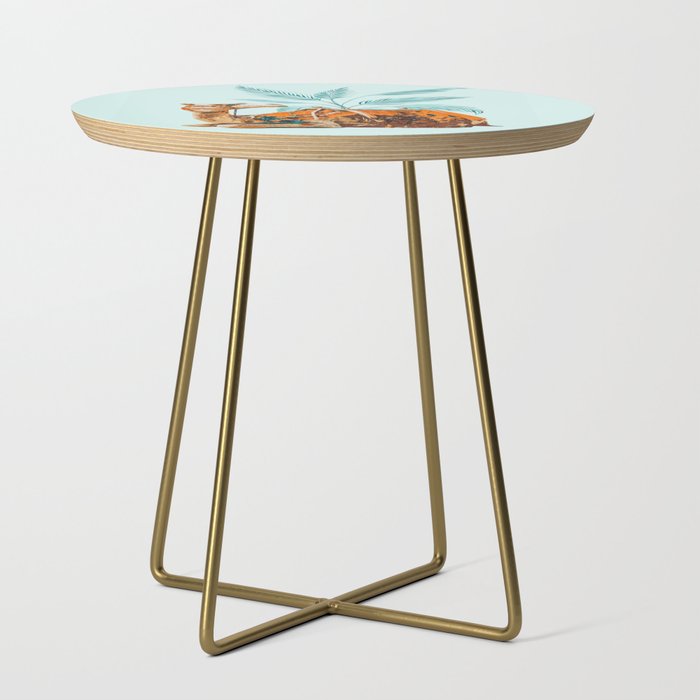 Camel Ride, Modern Bohemian Eclectic Animals, India Culture Travel Palm Desert Painting Side Table