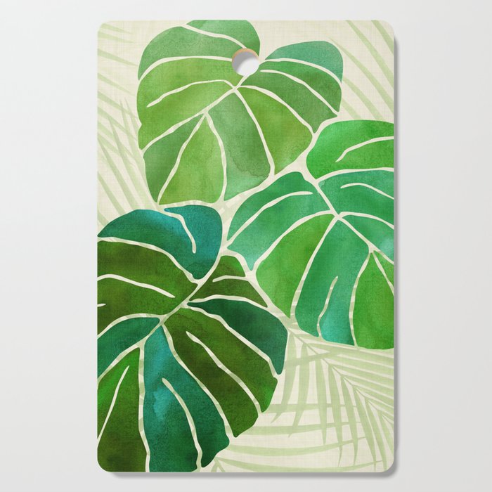 Tropical Plants Monstera Leaf Cutting Board