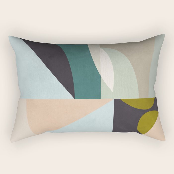 Shapes Geometric Art Mid Century Rectangular Pillow