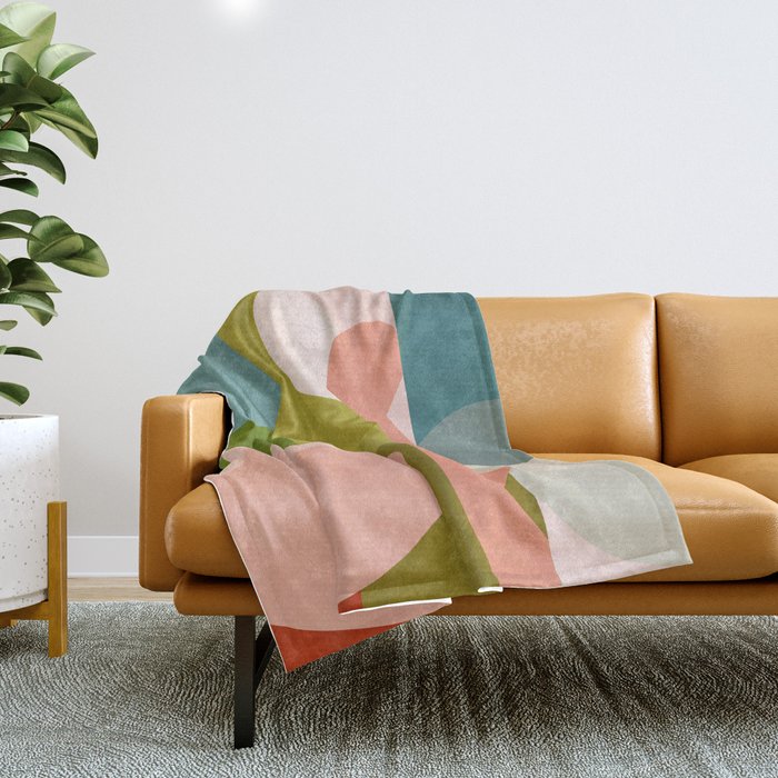 Shapes Geometry Art Mid Century Throw Blanket