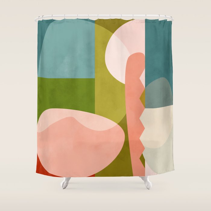 Shapes Geometry Art Mid Century Shower Curtain