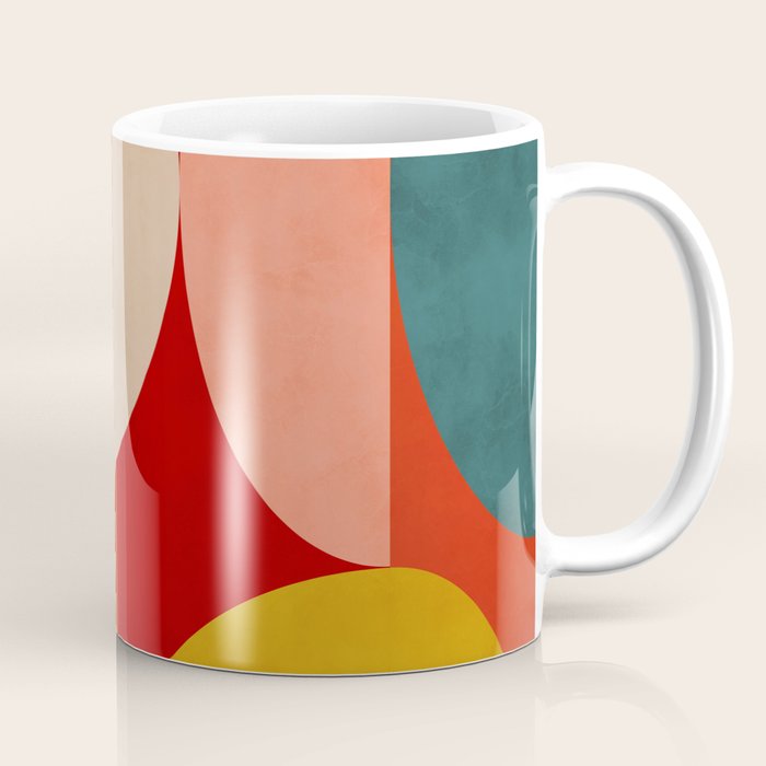 Shapes Of Red Mid Century Art Coffee Mug