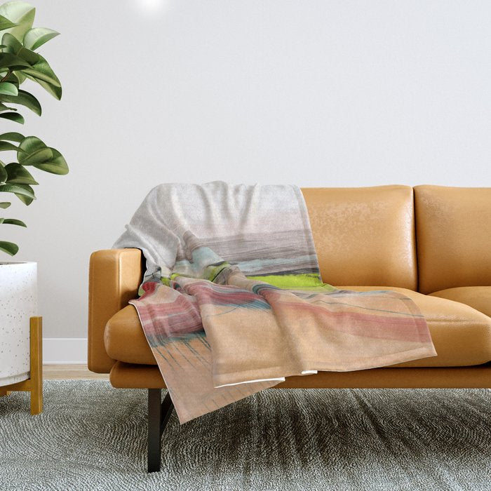 Landscape In Pastel Abstract Throw Blanket