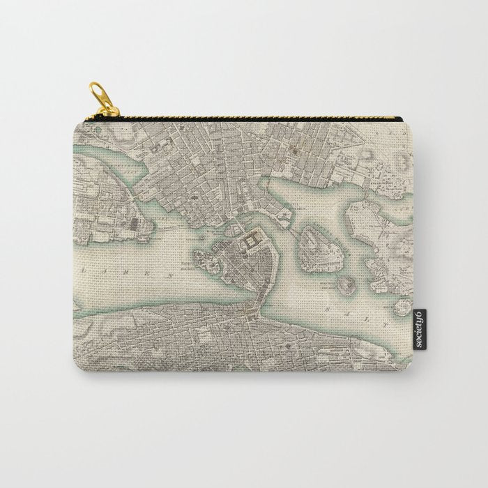 Vintage Map Of Stockholm Sweden (1838) Carry All Pouch