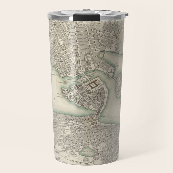 Vintage Map Of Stockholm Sweden (1838) Travel Mug
